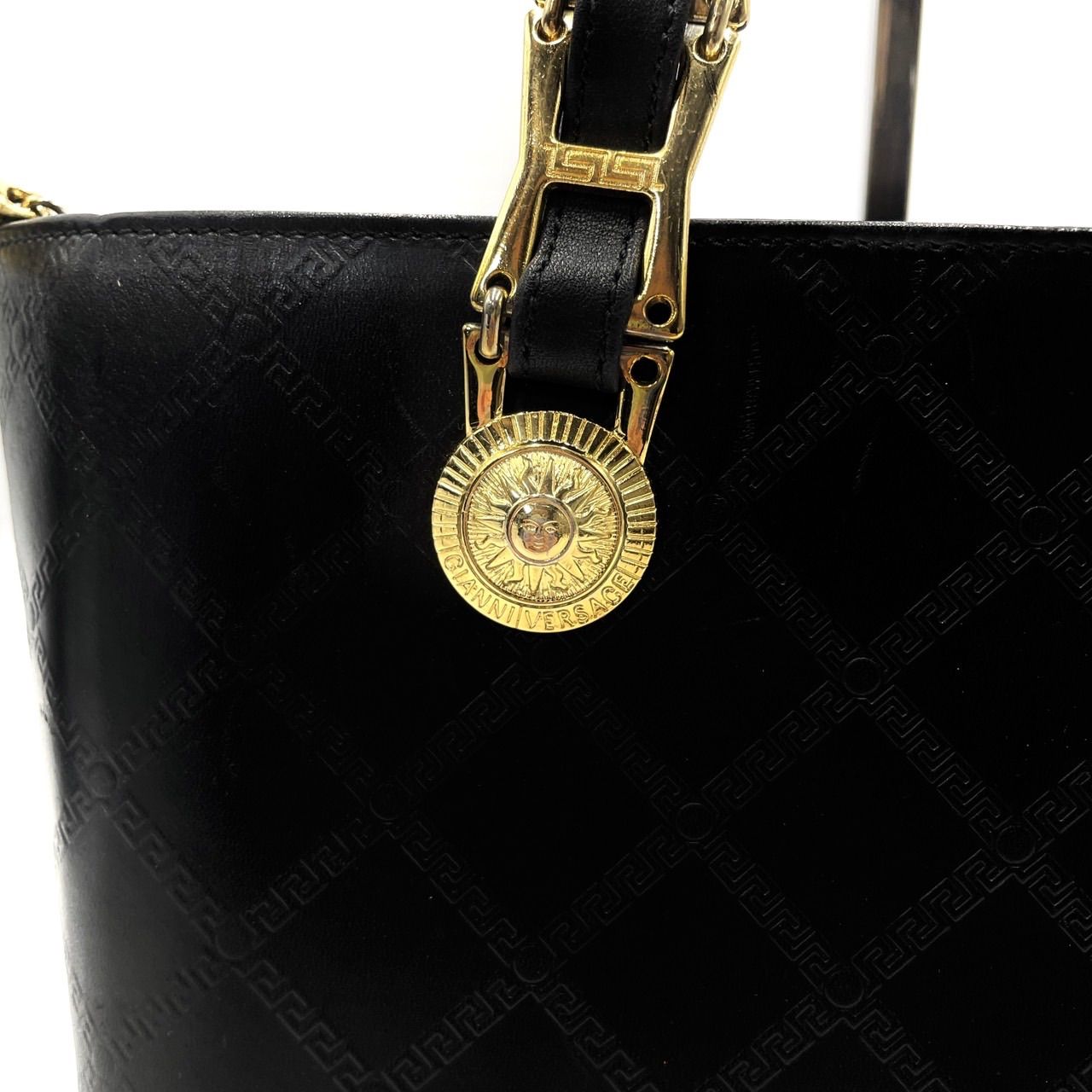 美品○ GIANNI VERSACE ジャンニヴェルサーチ ハンドバッグ サン