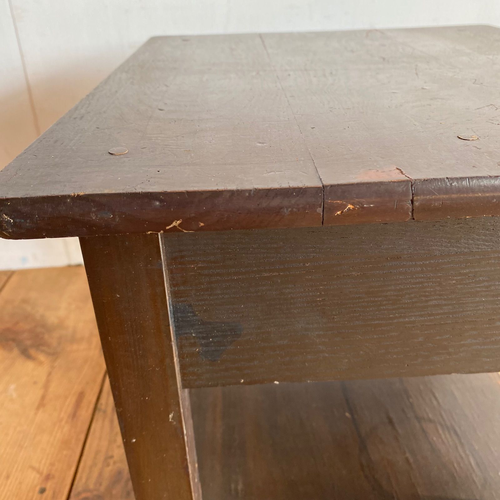 アンティーク 古家具 木製サイドテーブル 引き出し付き ナイトテーブル