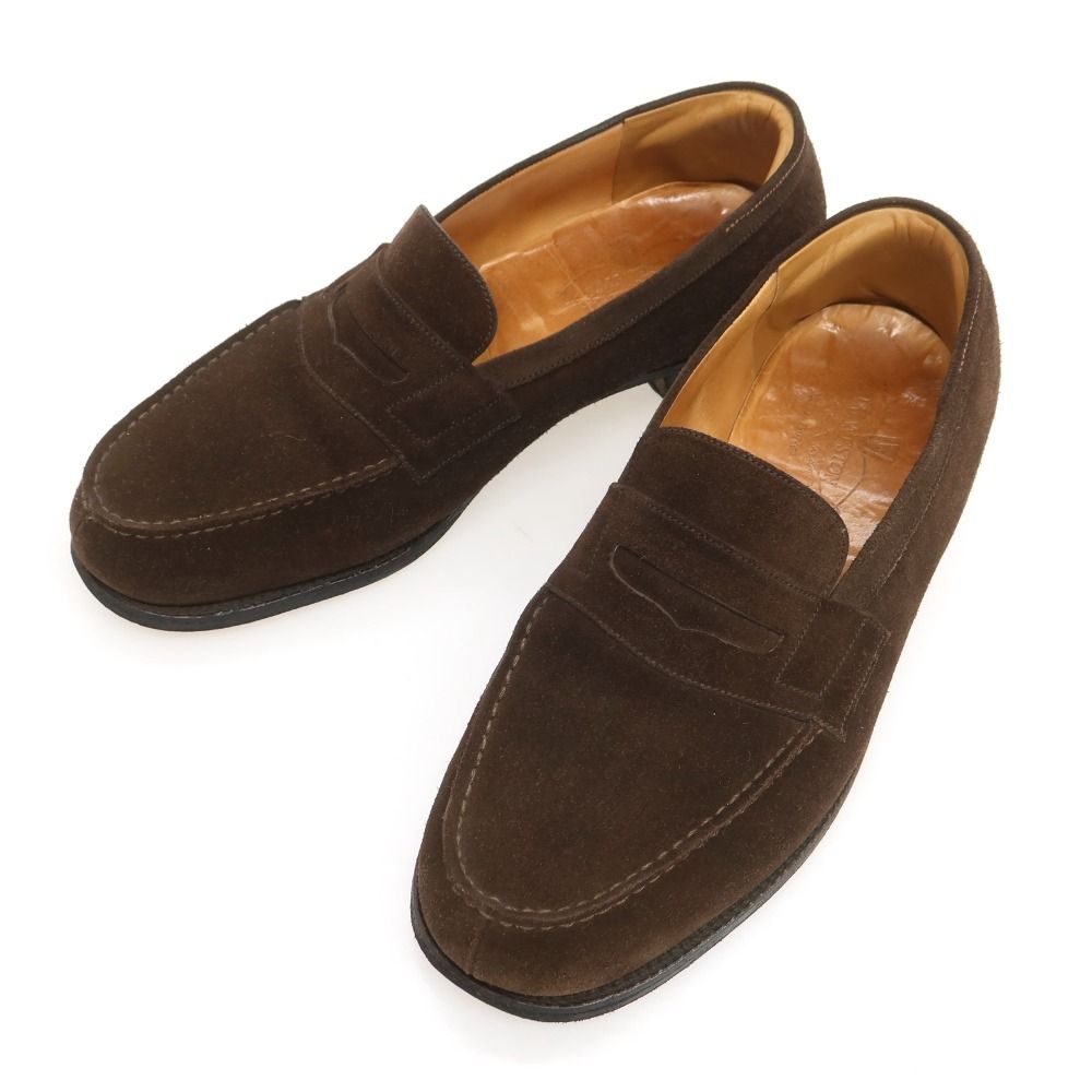 ジェイエムウエストン J M WESTON スエード コインローファー ダークブラウン サイズ8 1 2 E メンズ