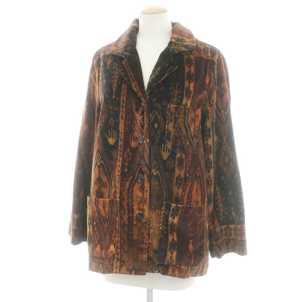 グランシャツ Glanshirt スローウェア ベロア 4 B カジュアルジャケット ブラウン系 サイズ42 レディース