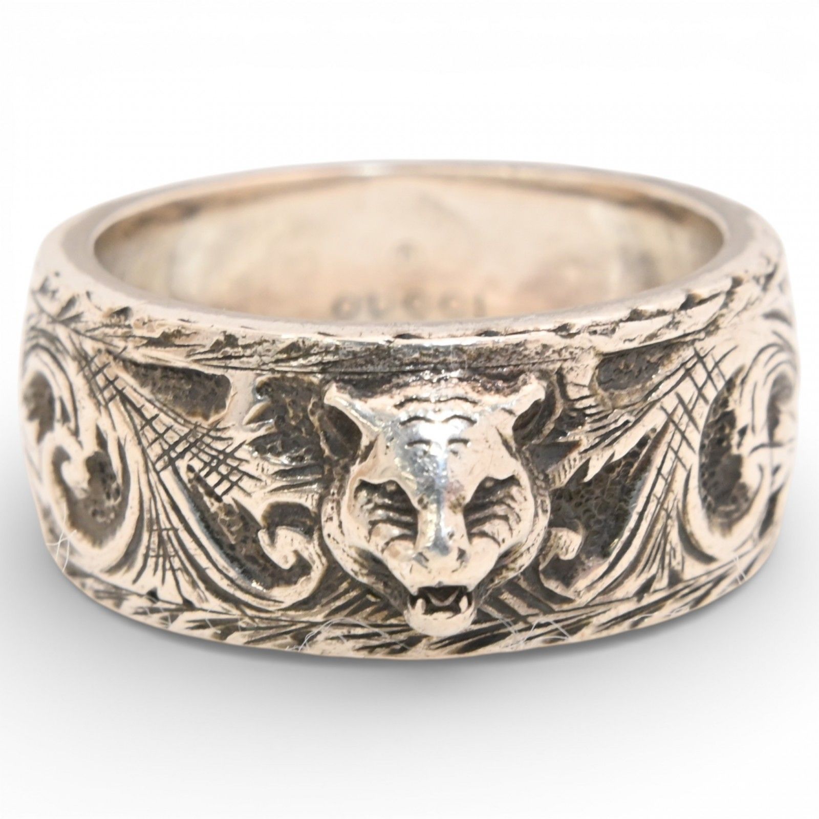 美品✨️　グッチ　リング　タイガー アラベスク　17号 グッチ タイガーヘッド アラベスク ガーデン リング 17号 Aランク