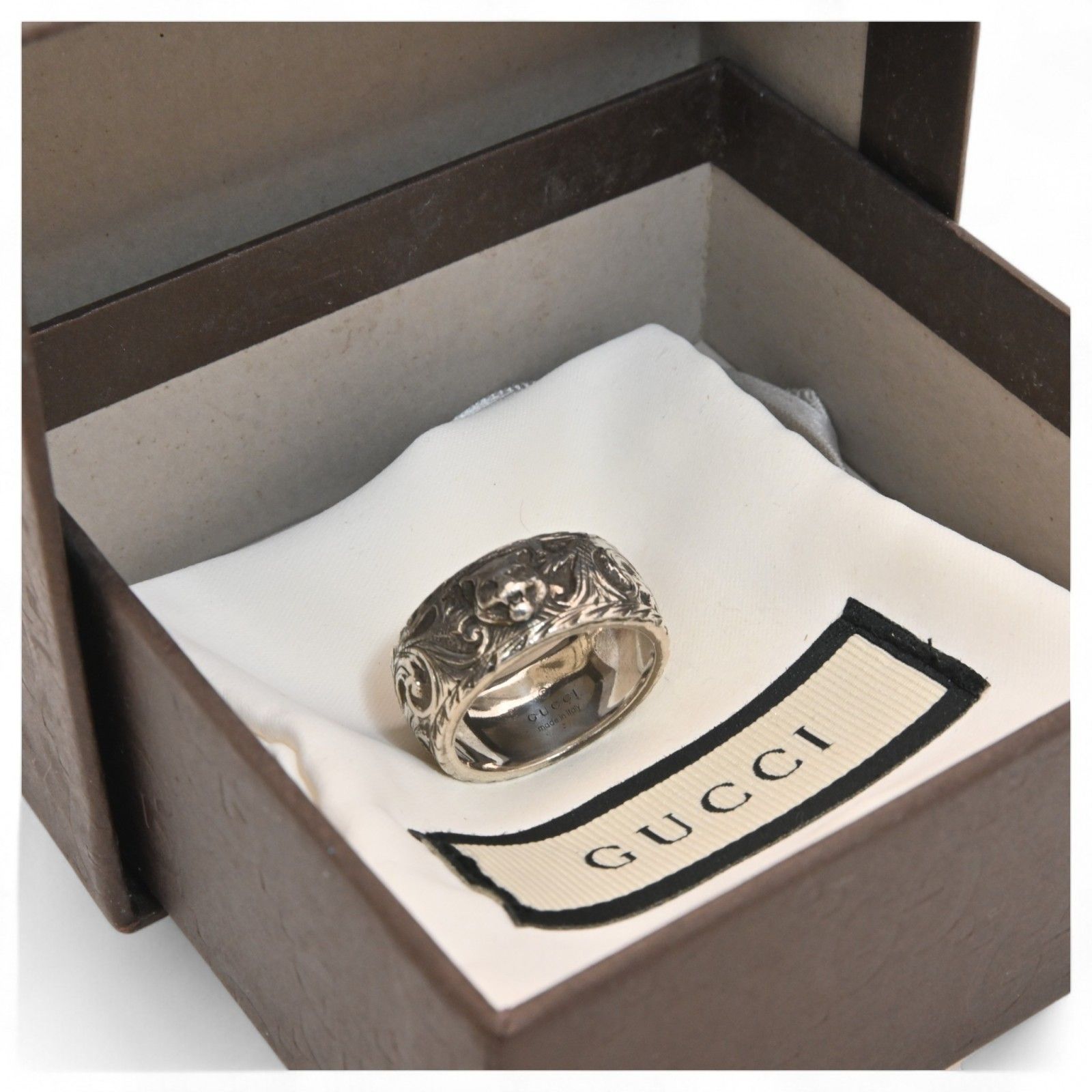 美品✨️　グッチ　リング　タイガー アラベスク　17号 グッチ タイガーヘッド アラベスク ガーデン リング 17号 Aランク