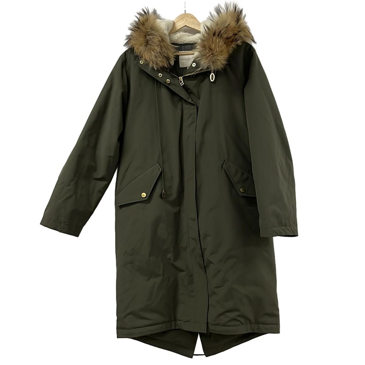 自由区 jiyuku ジユウク コート サイズ40 M レディース カーキ 長袖 冬