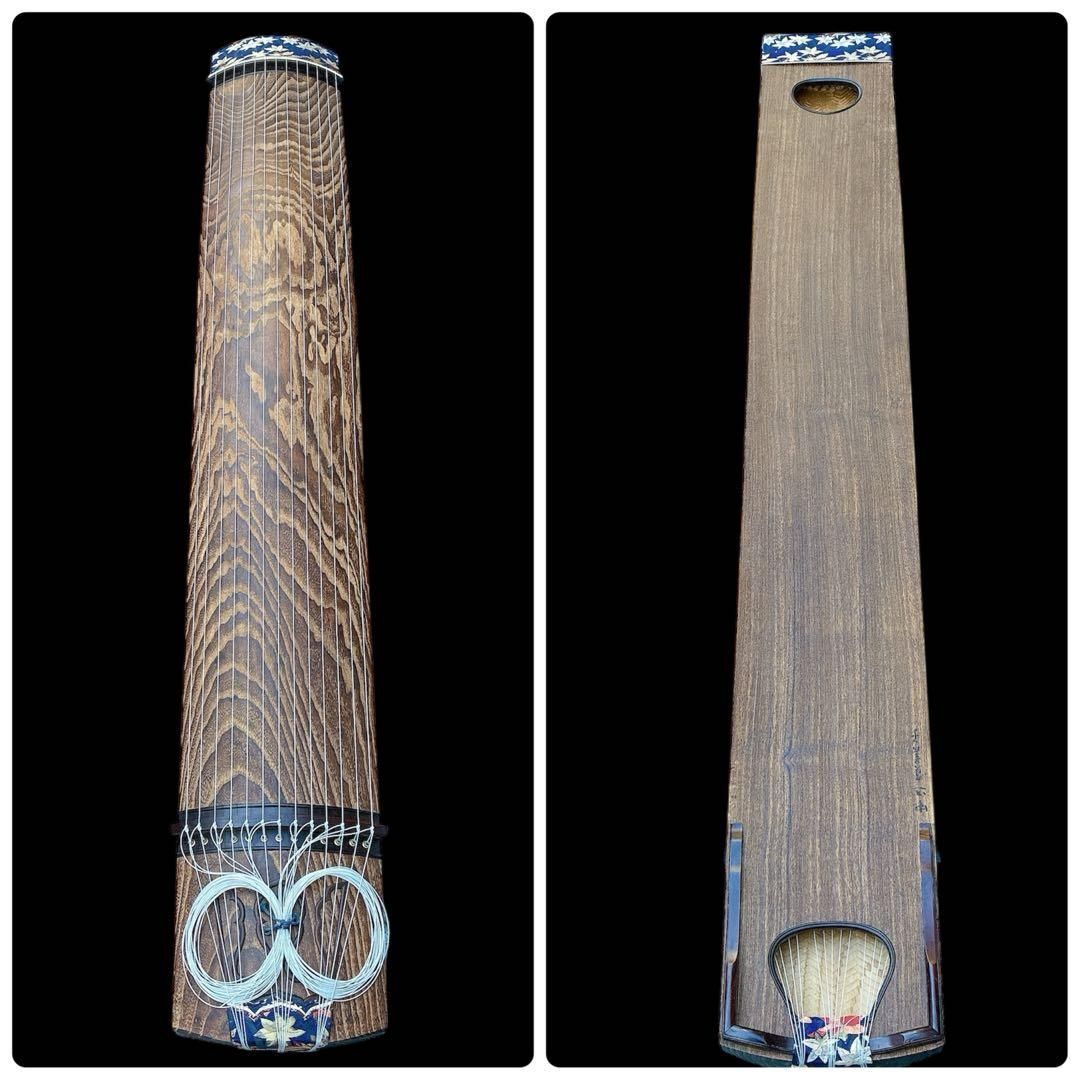 高級琴 13弦 くり甲 木製 子持ち綾杉彫 浩延刀 - メルカリ