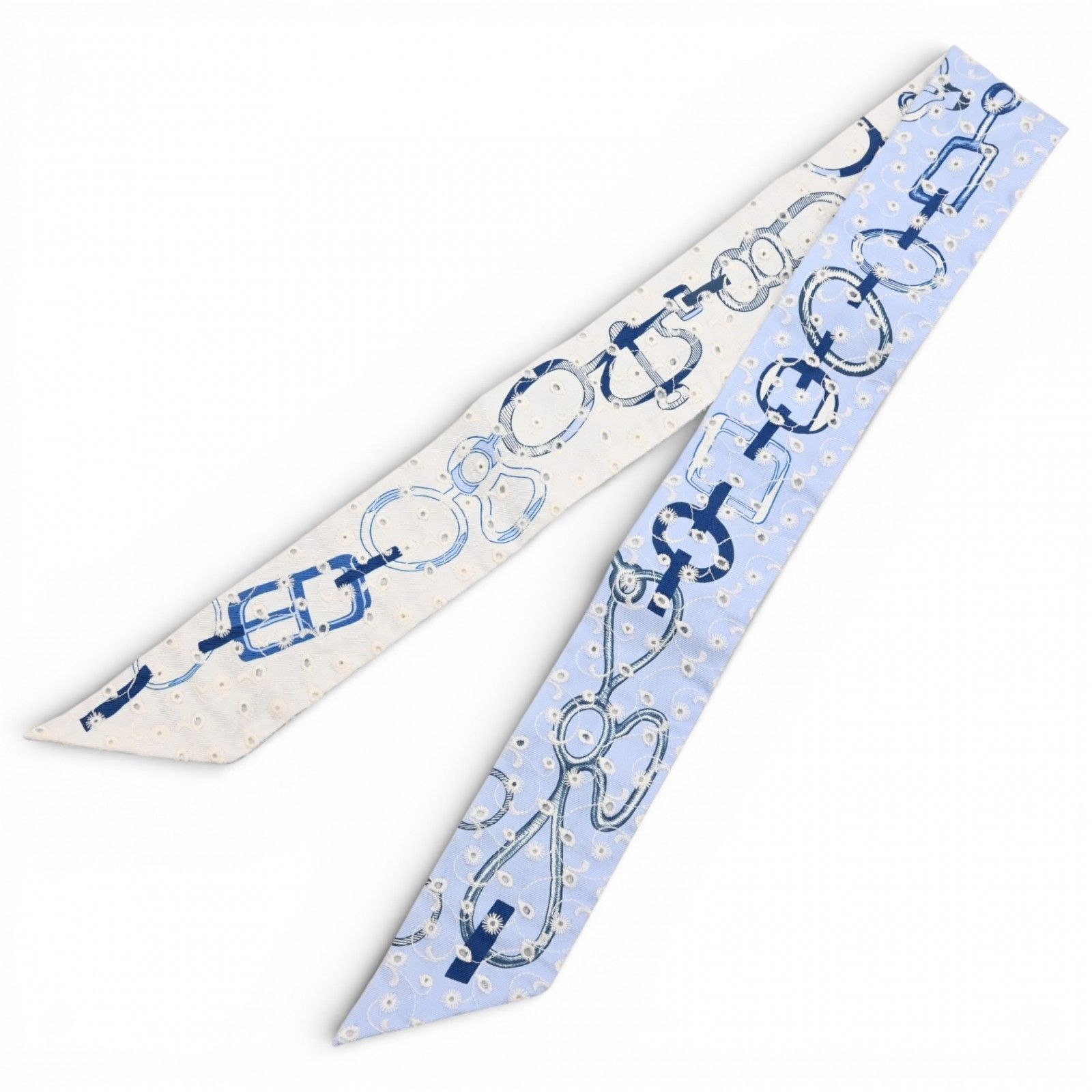 エルメス ツイリー ド レ ブックル ブロデリー アングレーズ スカーフ Aランク he 1919 gg