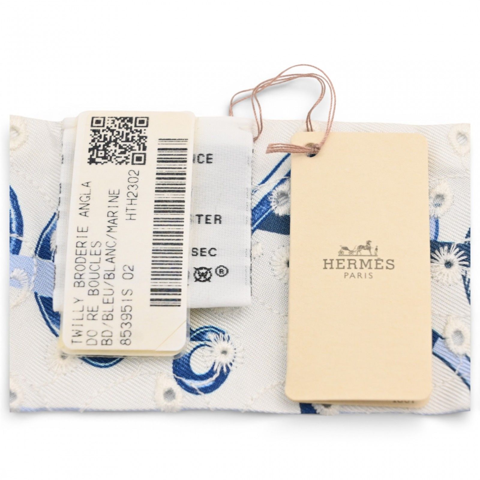  エルメス ツイリー ド レ ブックル ブロデリー アングレーズ スカーフ Aランク he 1919 gg バンダナ スカーフ 小物
