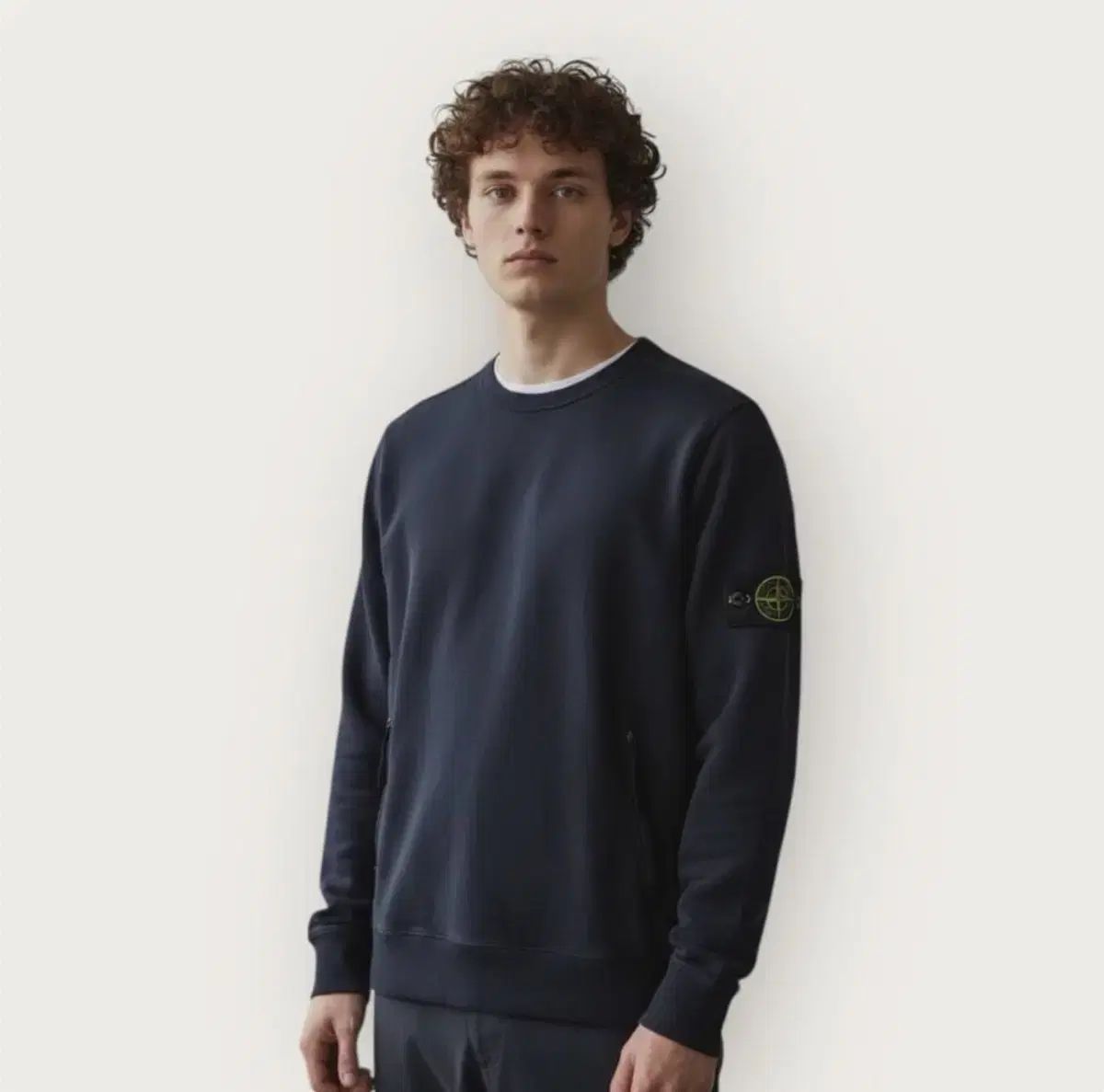 L/ ストーンアイランド 2-Pocket ワッペン スリーブ スウェット