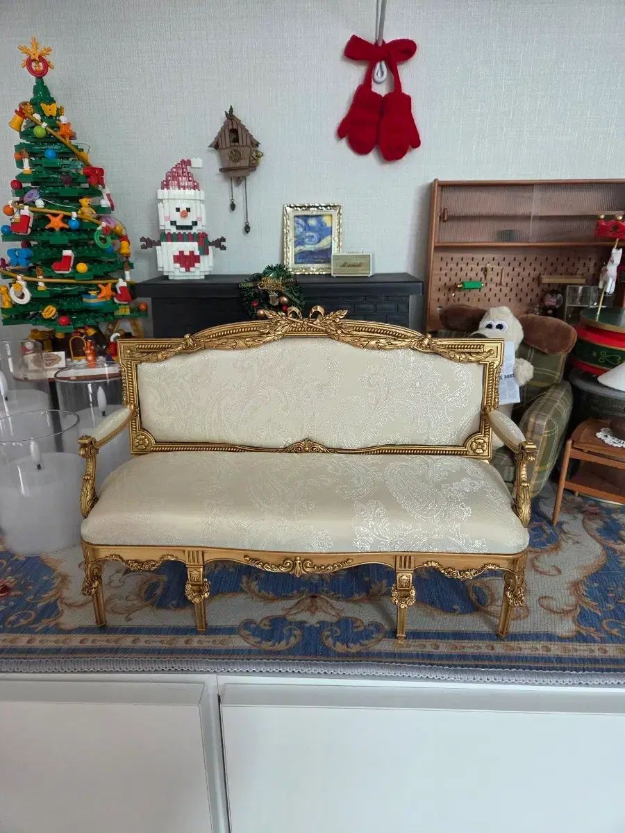 アンティーク GOLD フレーム 2 IN ソファ ミニチュア