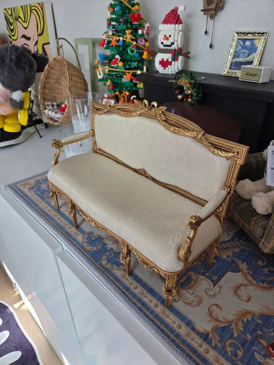 アンティーク GOLD フレーム 2 IN ソファ ミニチュア