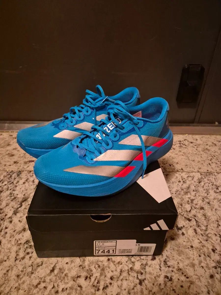 アディダス エボソル ウーブン ソーラー ブルー シルバー メタリック 270