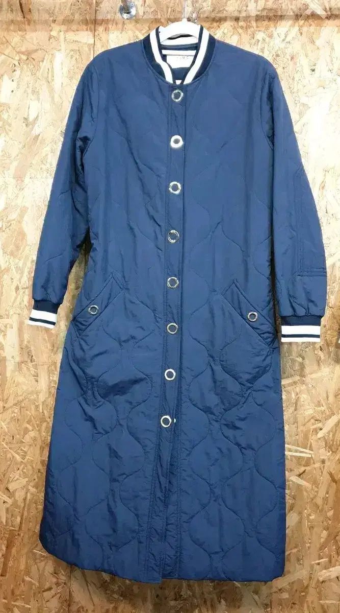 TIME キルティング ロング コート ネイビー 66