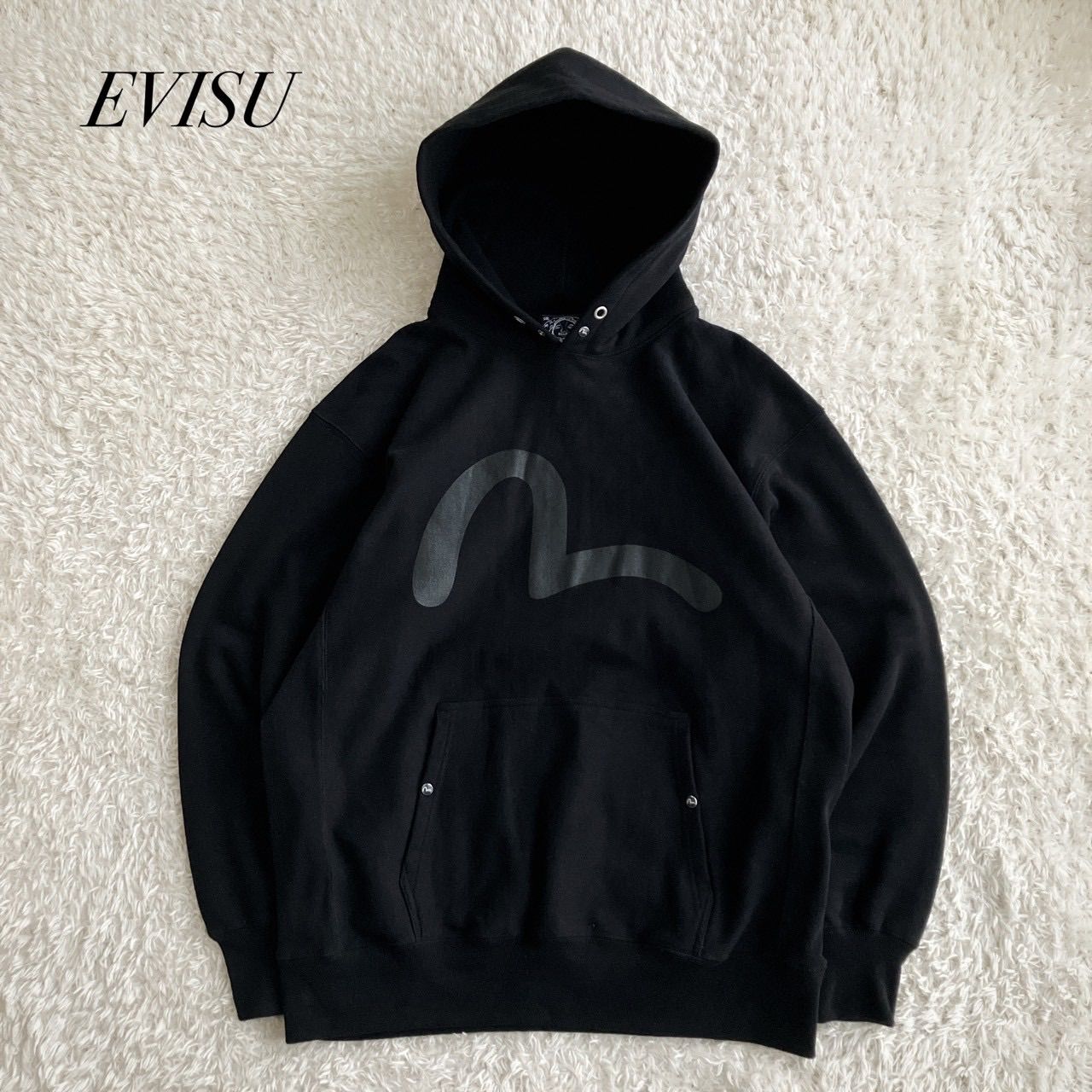 未使用級！EVISU エヴィス エビス パーカー ブラック カモメ 刺繍