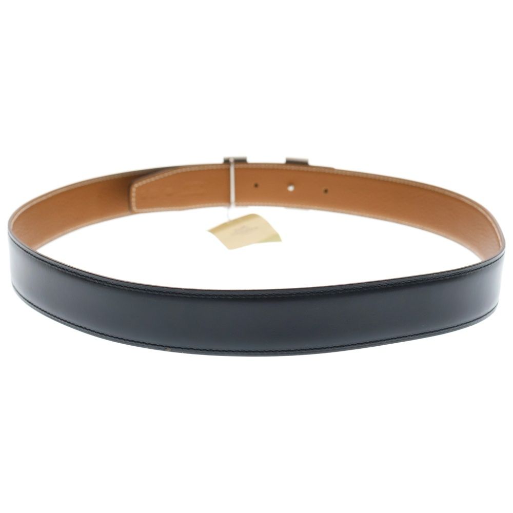 HERMES エルメス Hベルト レザー ブラック ブラウン I刻印 シルバー金具