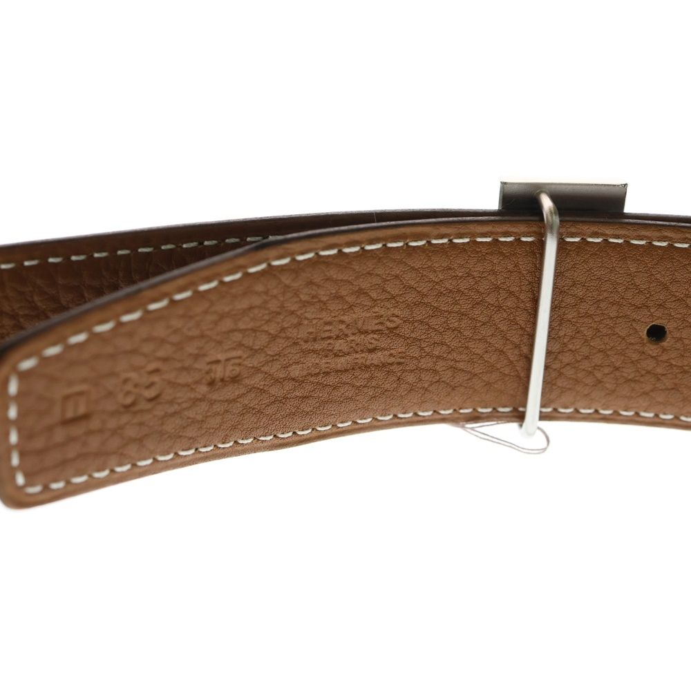  HERMES エルメス Hベルト レザー ブラック ブラウン I刻印 シルバー金具 ベルト 小物