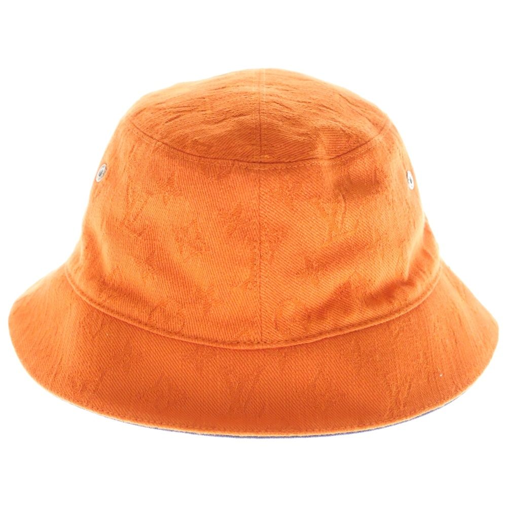 LOUIS VUITTON ルイヴィトン Chapeau Monogram Denim シャポー モノグラム デニム バケットハット 帽子 ネイビー オレンジ M 76210