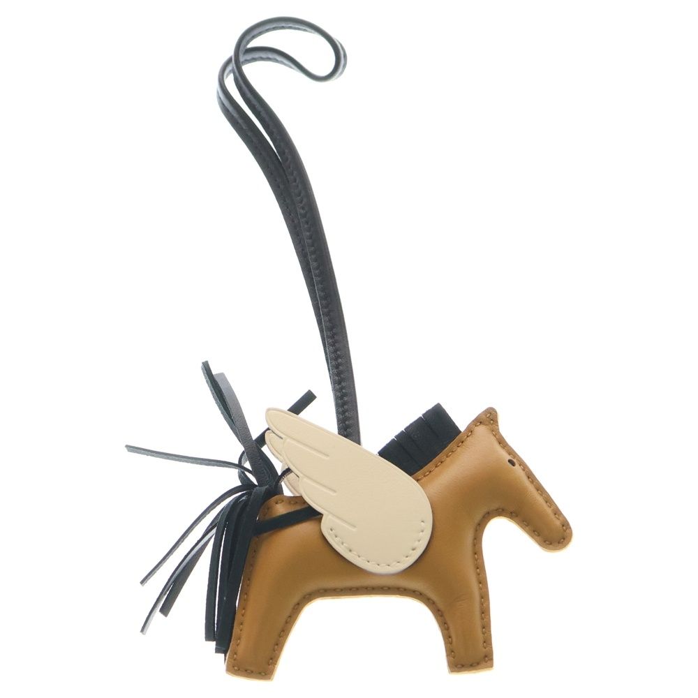 HERMES エルメス ロデオ ペガサスPM バッグチャーム チャイ ブラック ナタ アニョーミロ Z刻印