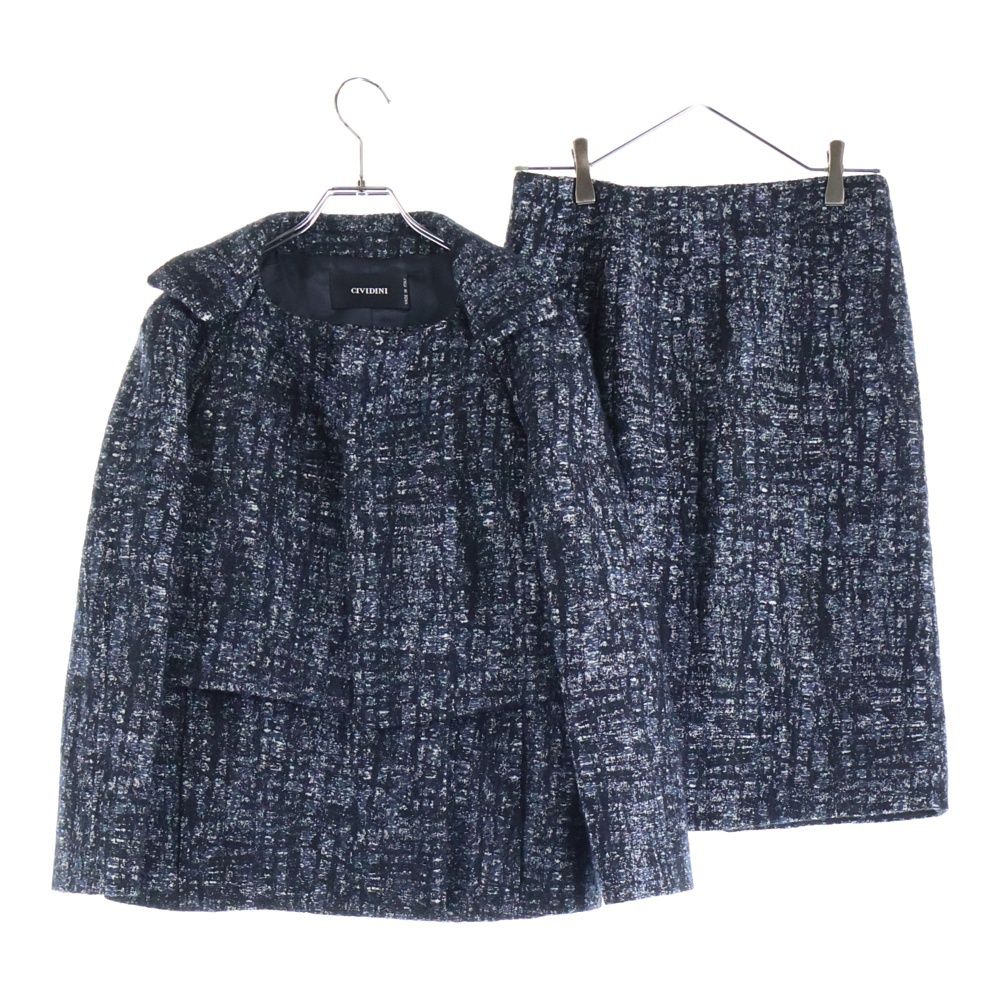 CIVIDINI チビディーニ チヴィディーニ ツイード スカートスーツ セットアップ レディース ブラック