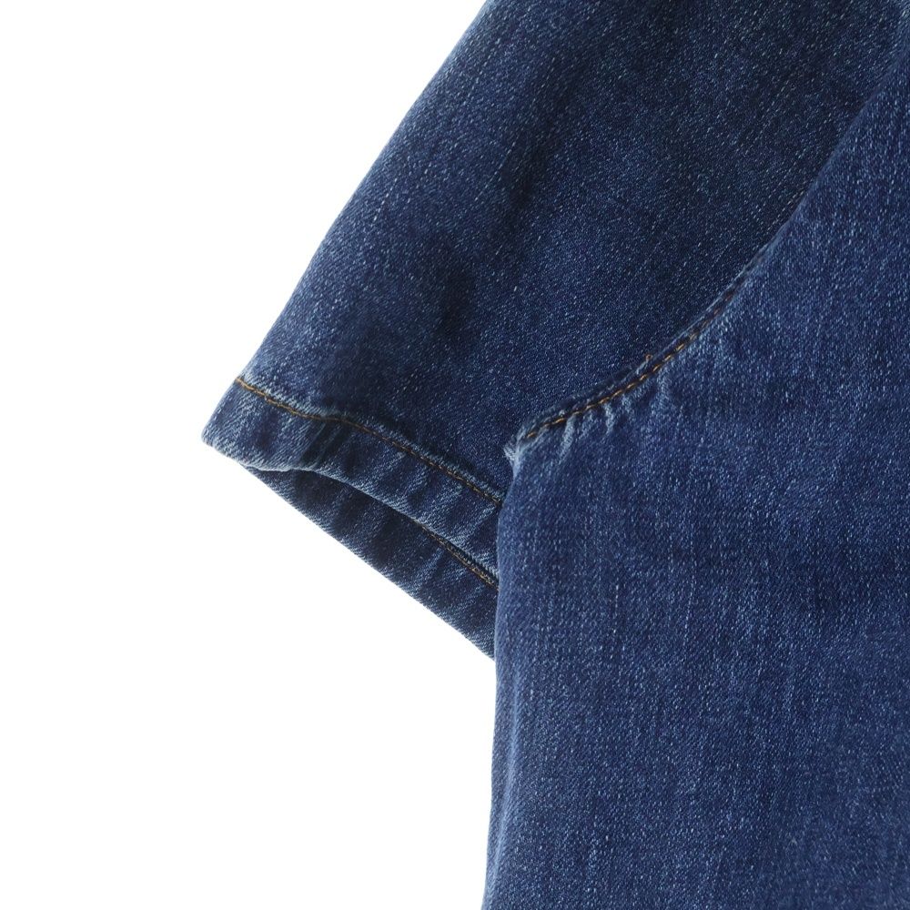 【美品】プラダ　半袖ダメージ加工デニムシャツ GEC067 インディゴ　XS 美品】プラダ 半袖ダメージ加工デニムシャツ GEC067 インディゴ XS