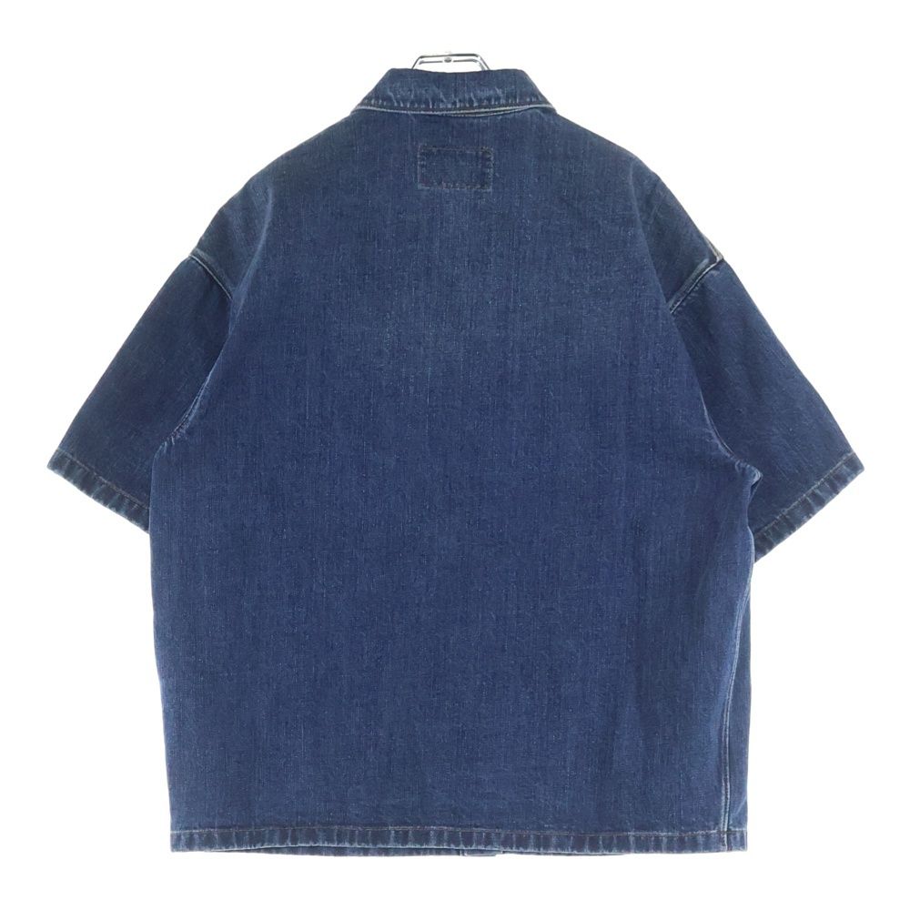 【美品】プラダ　半袖ダメージ加工デニムシャツ GEC067 インディゴ　XS 美品】プラダ 半袖ダメージ加工デニムシャツ GEC067 インディゴ XS