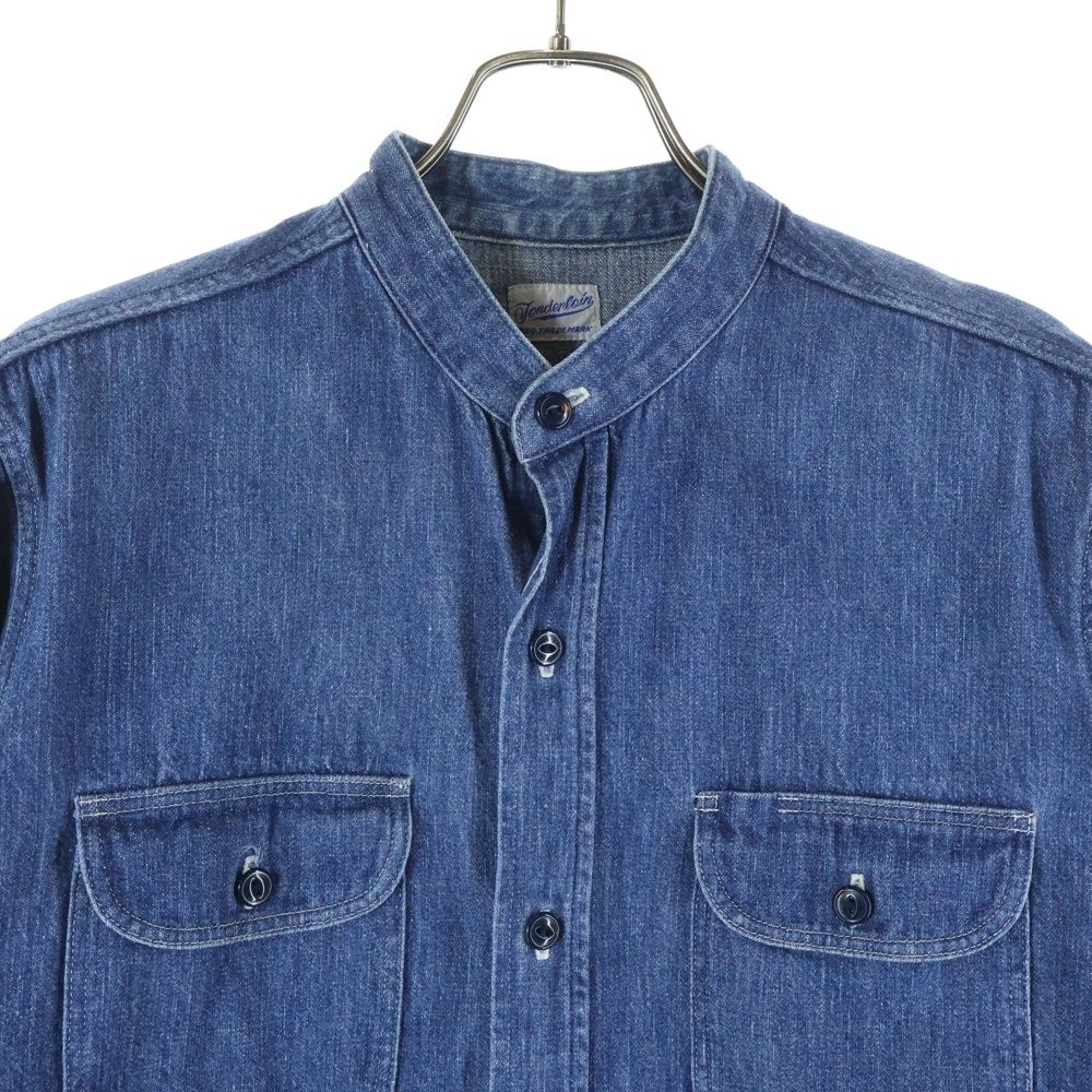 TENDERLOIN スタンドカラー　スナップボタンデニムシャツ　Sサイズ TENDERLOIN (テンダーロイン) フロントボタン デニムスタンドカラー