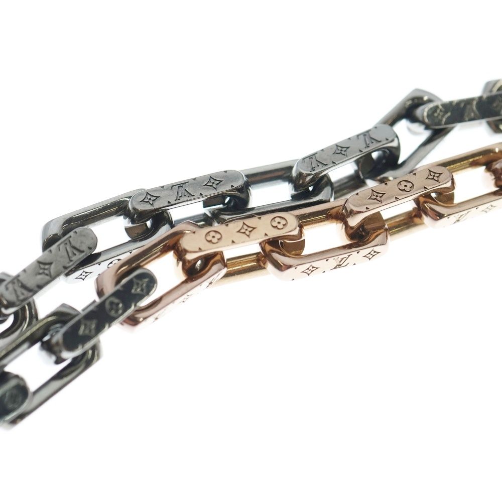  LOUIS VUITTON ルイヴィトン モノグラムチェーンネックレス ペンダント チェーン コリエ ステンレス マットブラック メタル ピンクゴールド M 01190 その他 ヘアアクセサリー
