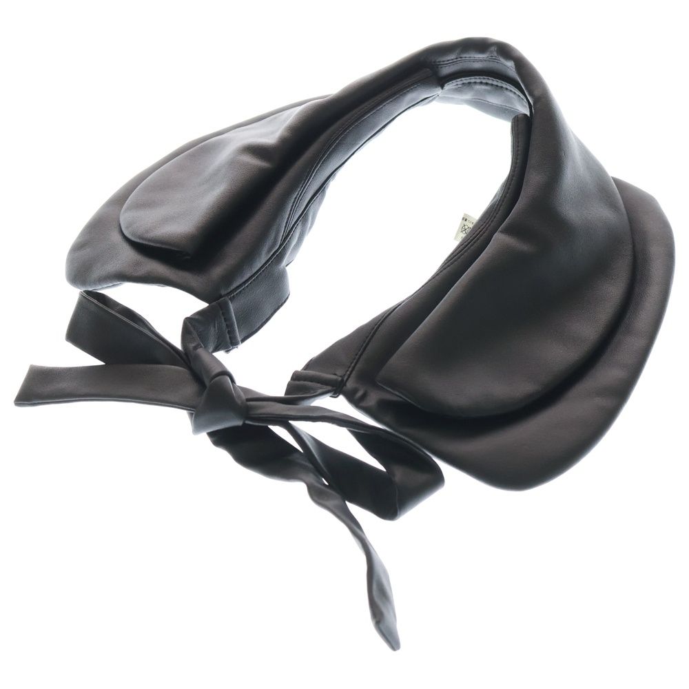 COMME des GARCONS コムデギャルソン 16 AW カットオフノーカラー アセテート フェイクレザー チョーカー ブラック レディース GR B 010