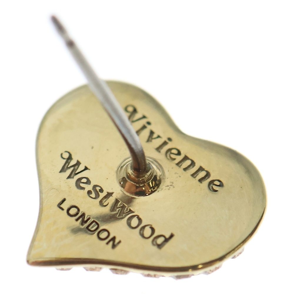  Vivienne Westwood ヴィヴィアンウエストウッド PETRA ペトラ ラインストーン ハート オーブ スタッドピアス オレンジ ゴールド その他 ヘアアクセサリー