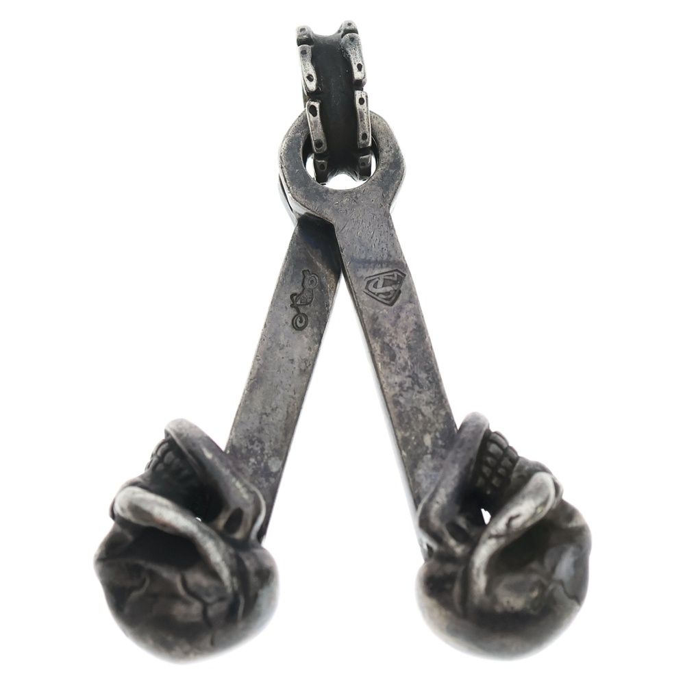 STOP LIGHT ストップライト 2 Skull Piston Top 2スカル ピストン ネックレストップ シルバー