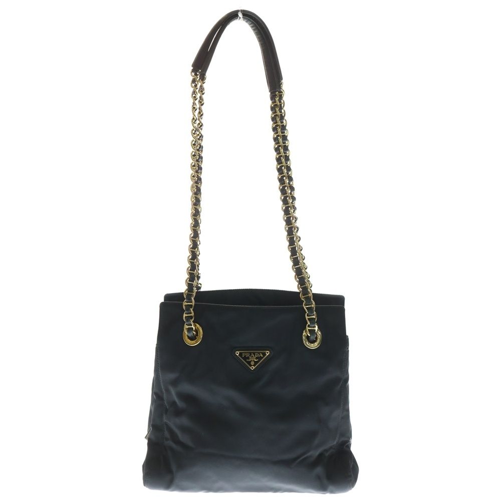 PRADA (プラダ) テスート チェーンショルダー ハンドバッグ ブラック