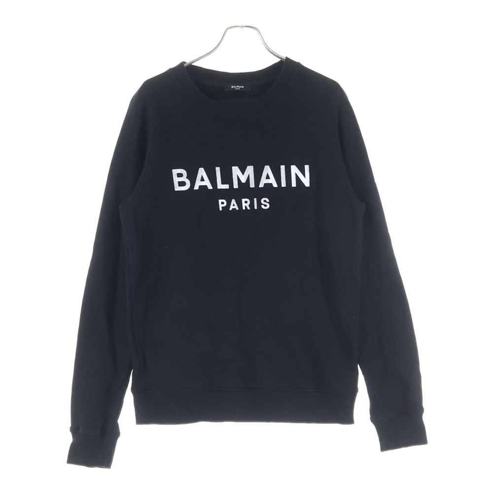 BALMAIN (バルマン) ロゴプリント スウェットトレーナー ブラック 