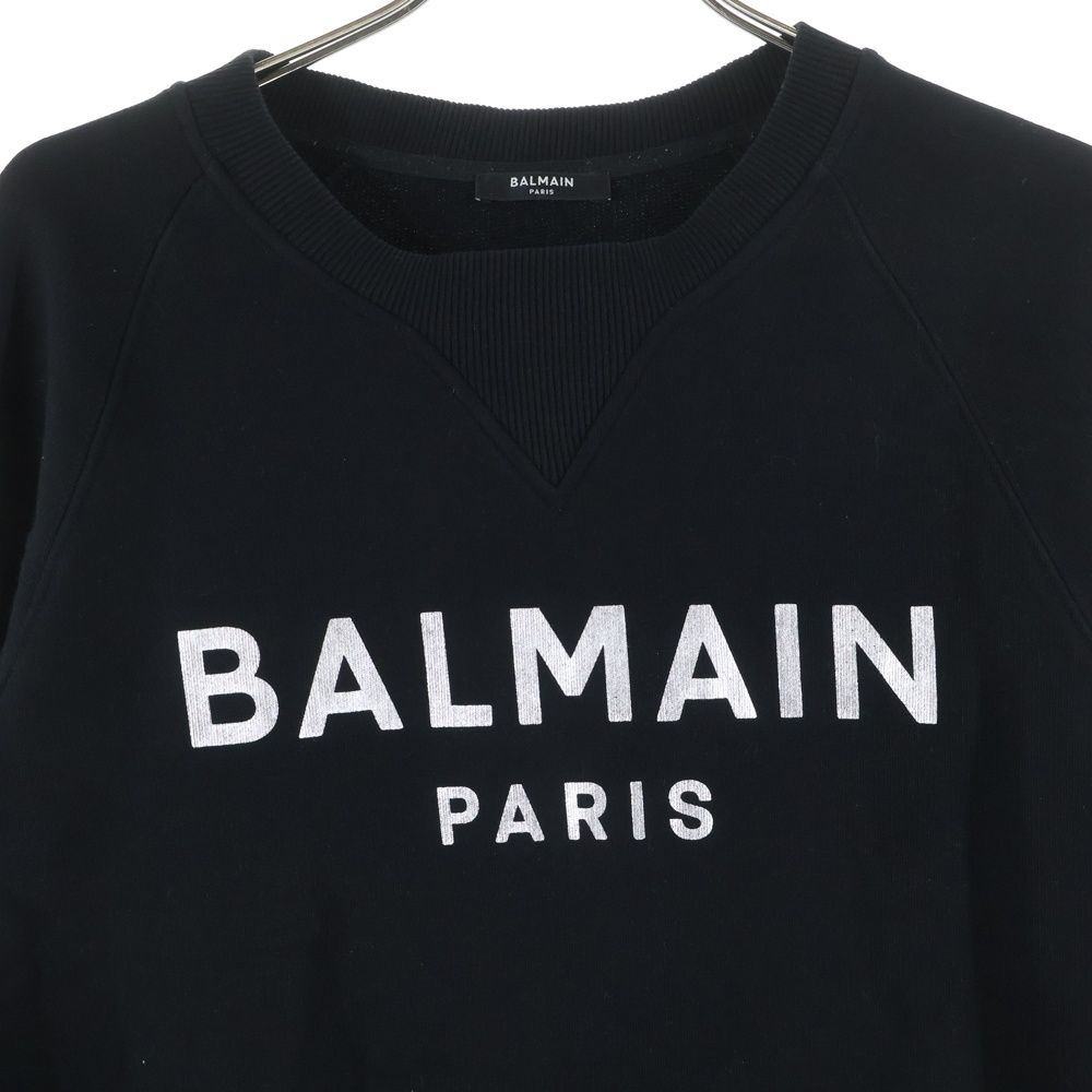 BALMAIN (バルマン) ロゴプリント スウェットトレーナー ブラック 