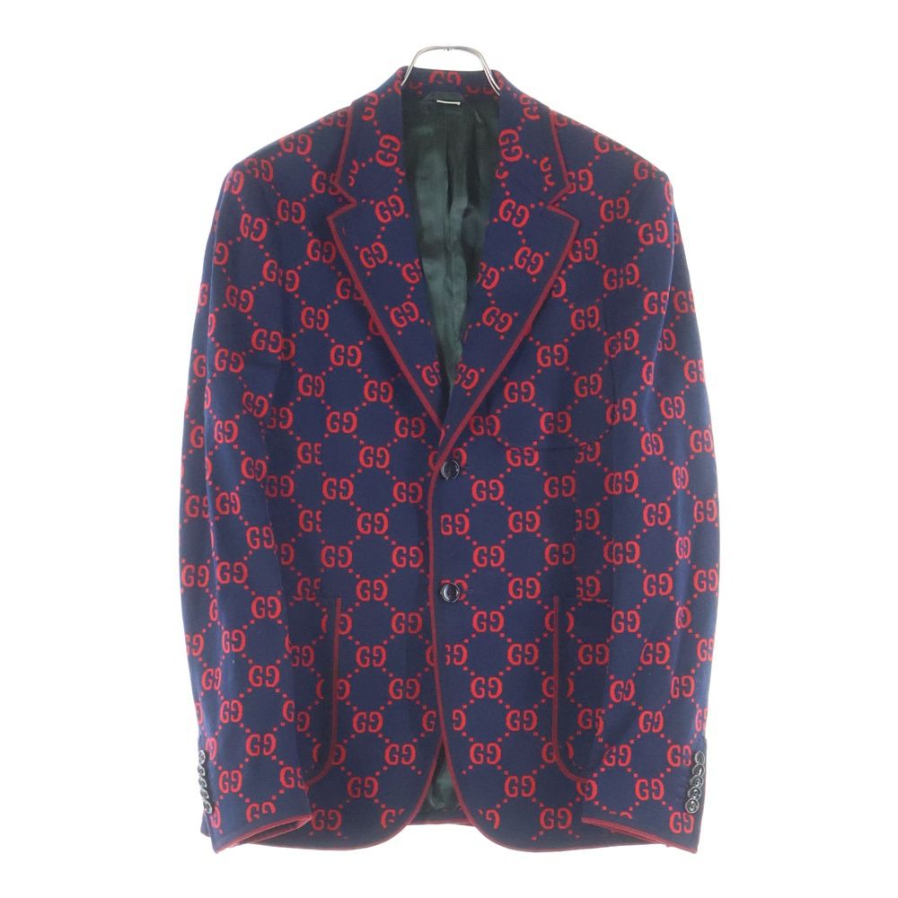 美品◎GUCCI テーラードジャケット【稀少裏地GG柄】総柄 ロゴ釦 フォーマル 楽天市場】グッチ GUCCI 20年 ミケーレ期 ウール GG Bee 総柄 シングル