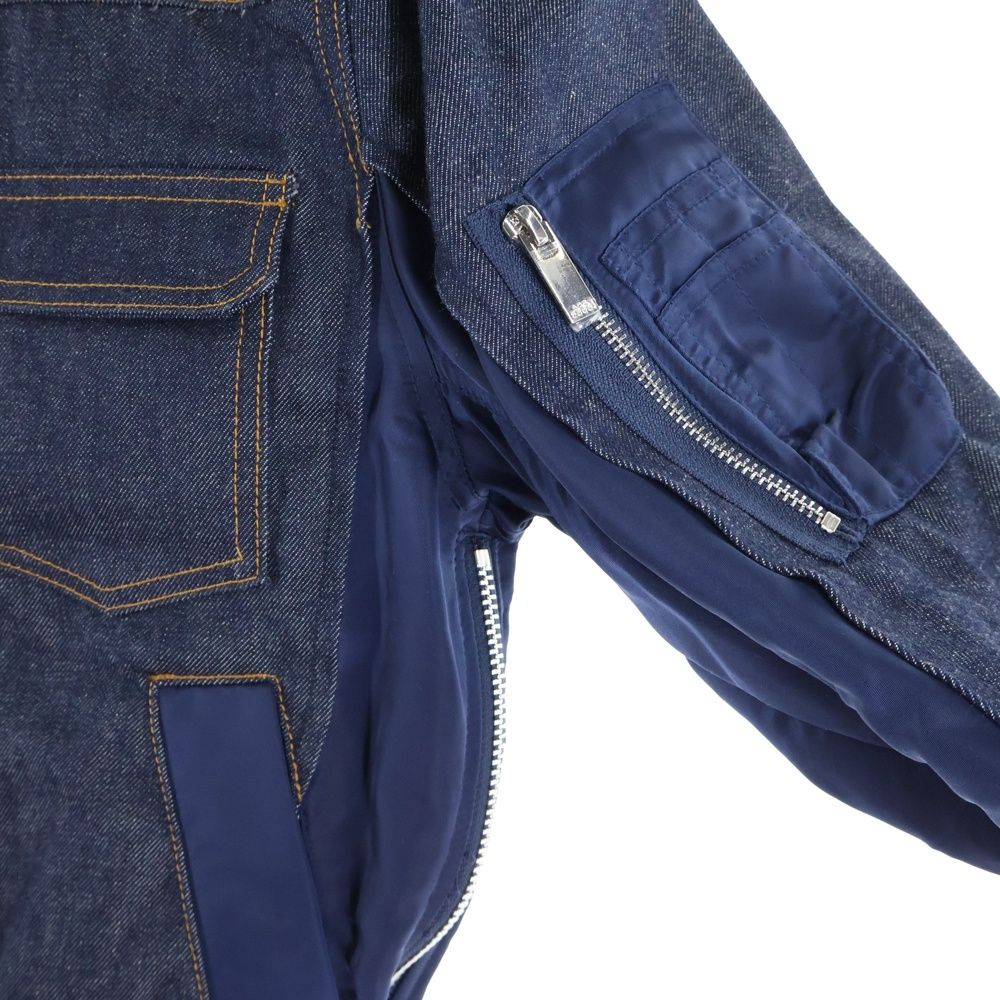 sacai a.p.c サカイ アーペーセー ドッキング デニムジャケットxxs SACAI × A.P.C. デニムジャケット インディゴ×ネイビー 希少XXS SACAI