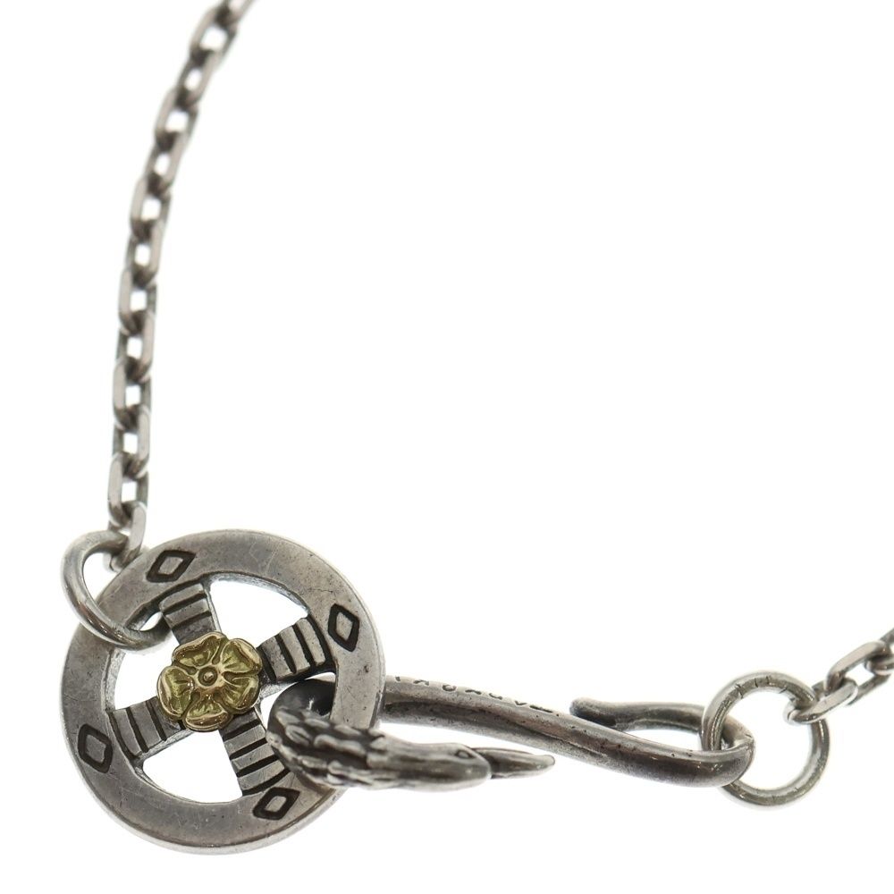 TADY KING タディアンドキング イーグルフック レギュラーホイールK 18ローズ付きチェーン 細角 ネックレス シルバー