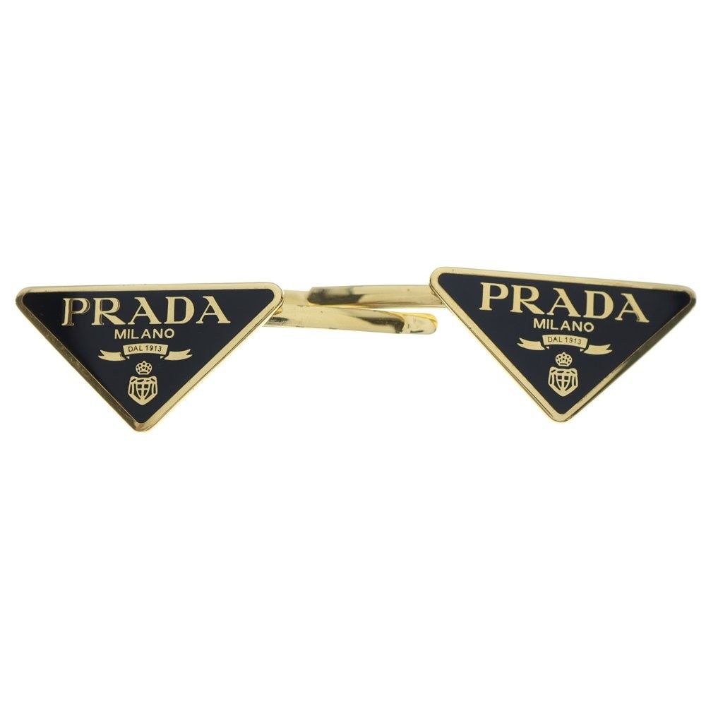 PRADA (プラダ) トライアングルロゴ メタルヘアクリップ ヘア
