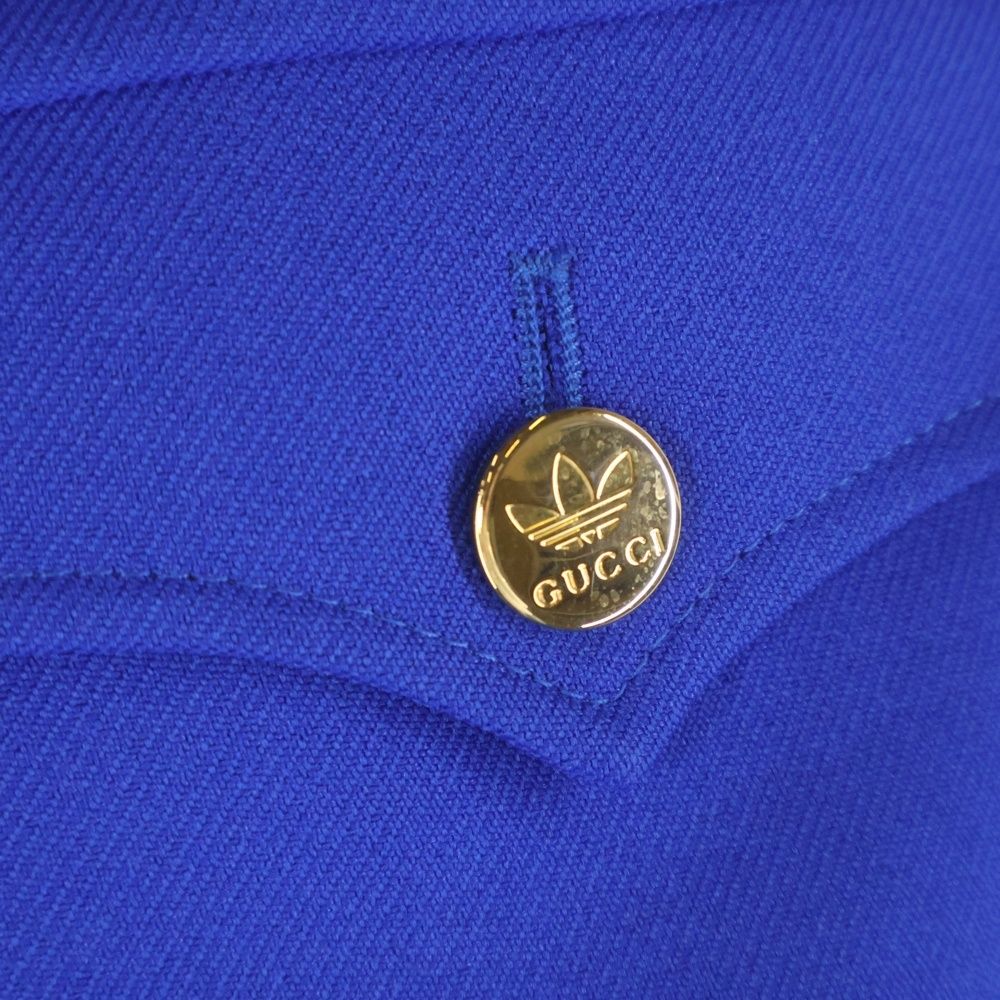  GUCCI グッチ adidas ロゴ刺繍バックジップサイドライントラックロングパンツ アディダス ブルー 721922 その他 パンツ