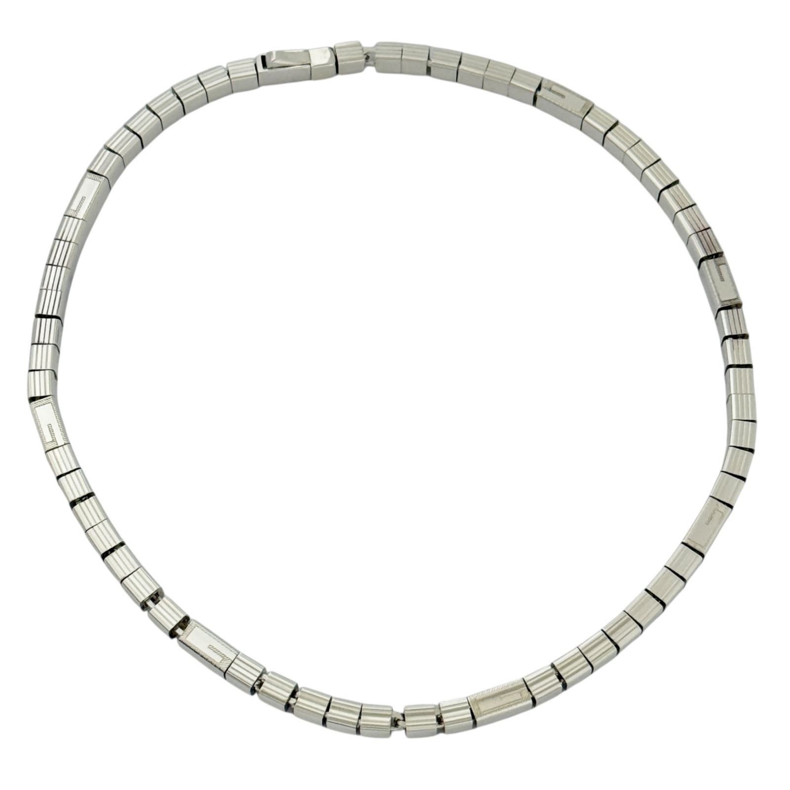 グッチ メンズ レディース ブロックチェーン ネックレス ヴィンテージ シルバー