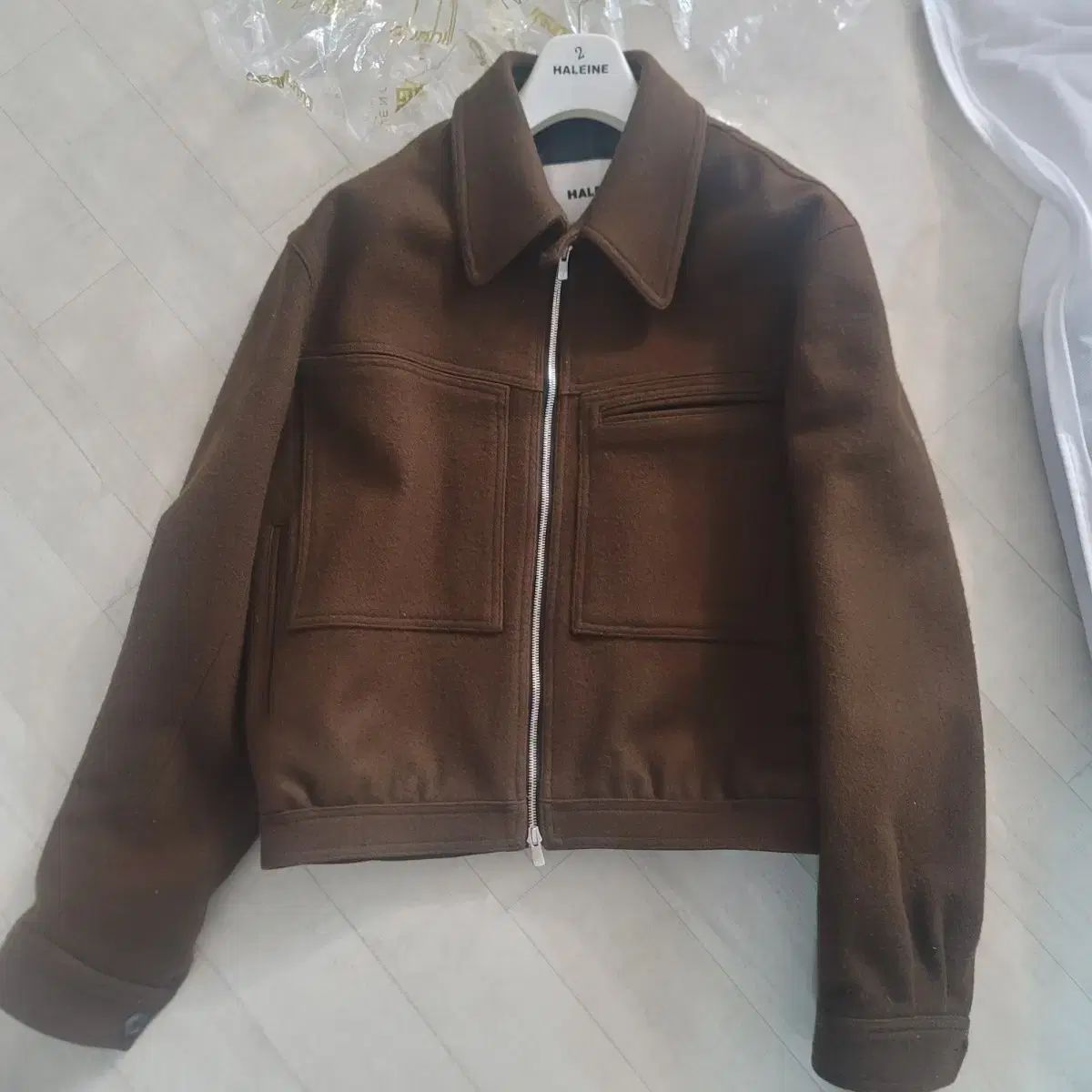 アレンヌ ルメール 3 D ウール ショート ジャケット 厚手