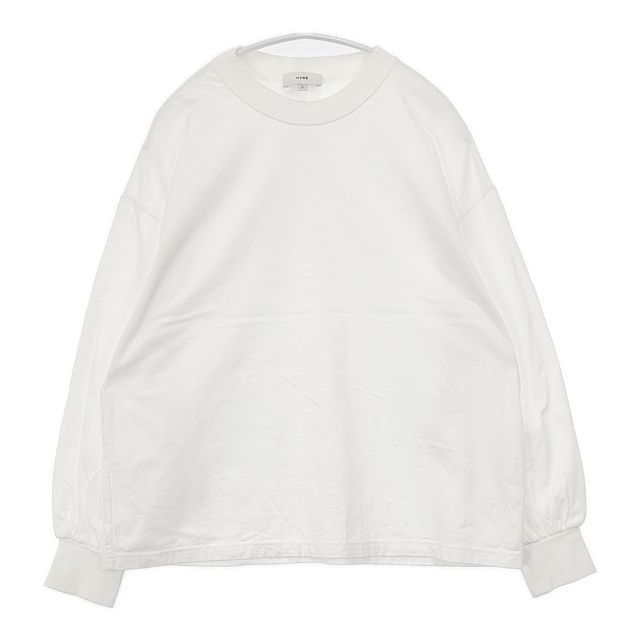 HYKE 202-12231 コットン 長袖Tシャツ カットソー ロンT ホワイト