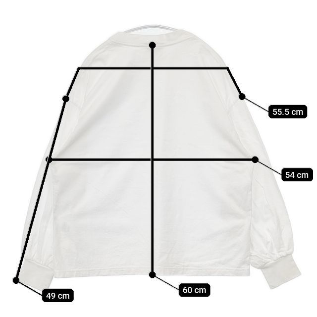 HYKE 202-12231 コットン 長袖Tシャツ カットソー ロンT ホワイト