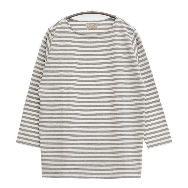 中川政七商店　空紡糸のワイドバスクシャツ　グレー　ボーダーシャツ　カットソー新品 中川政七商店 - 中川政七商店 空紡糸のワイドバスクシャツ ボーダー