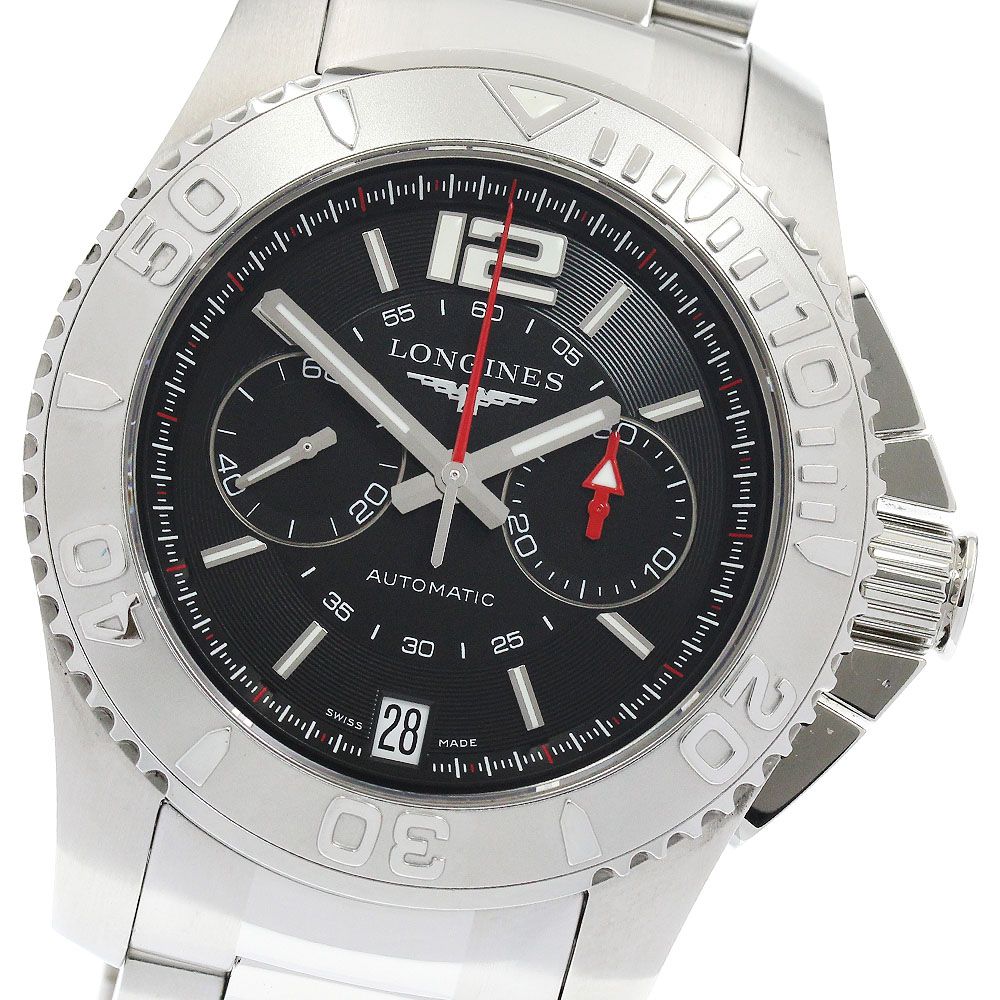 ロンジン L 3 765 4 56 6 ハイドロコンクエスト クロノグラフ 自動巻き メンズ 保証書付き_934043