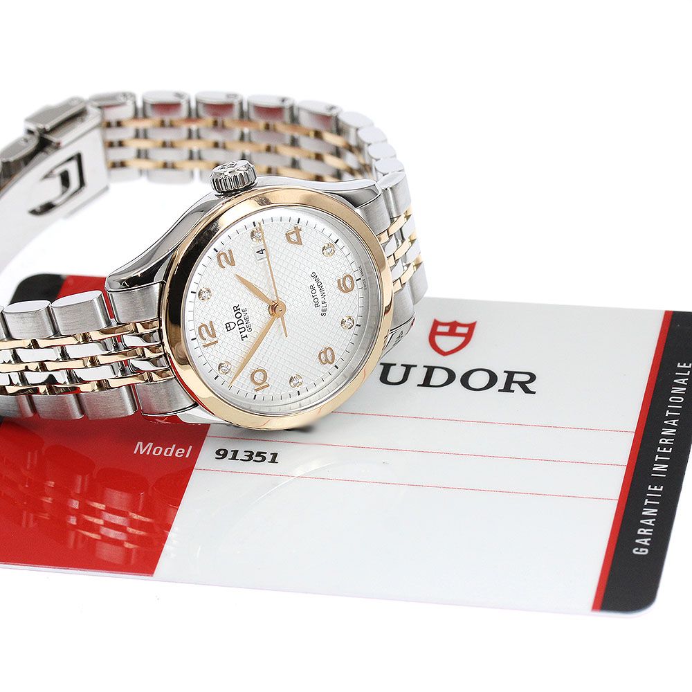 チュードル TUDOR 91351 1926 RGベゼル デイト 6 Pダイヤ 自動巻き メンズ 保証書付き_932008