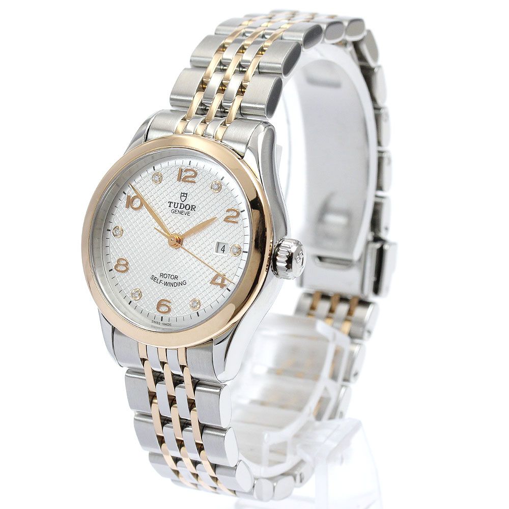  チュードル TUDOR 91351 1926 RGベゼル デイト 6 Pダイヤ 自動巻き メンズ 保証書付き_932008 自動巻き時計 腕時計(アナログ)