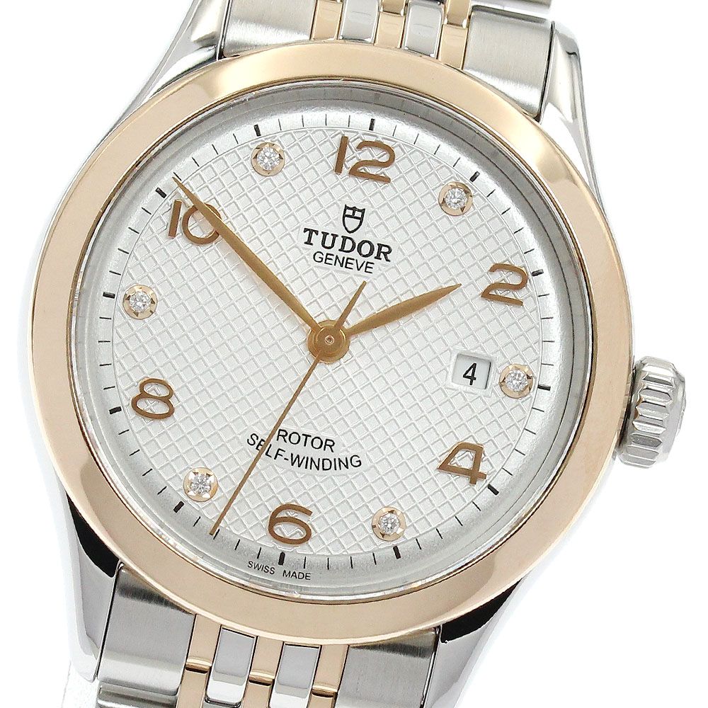 チュードル TUDOR 91351 1926 RGベゼル デイト 6 Pダイヤ 自動巻き メンズ 保証書付き_932008