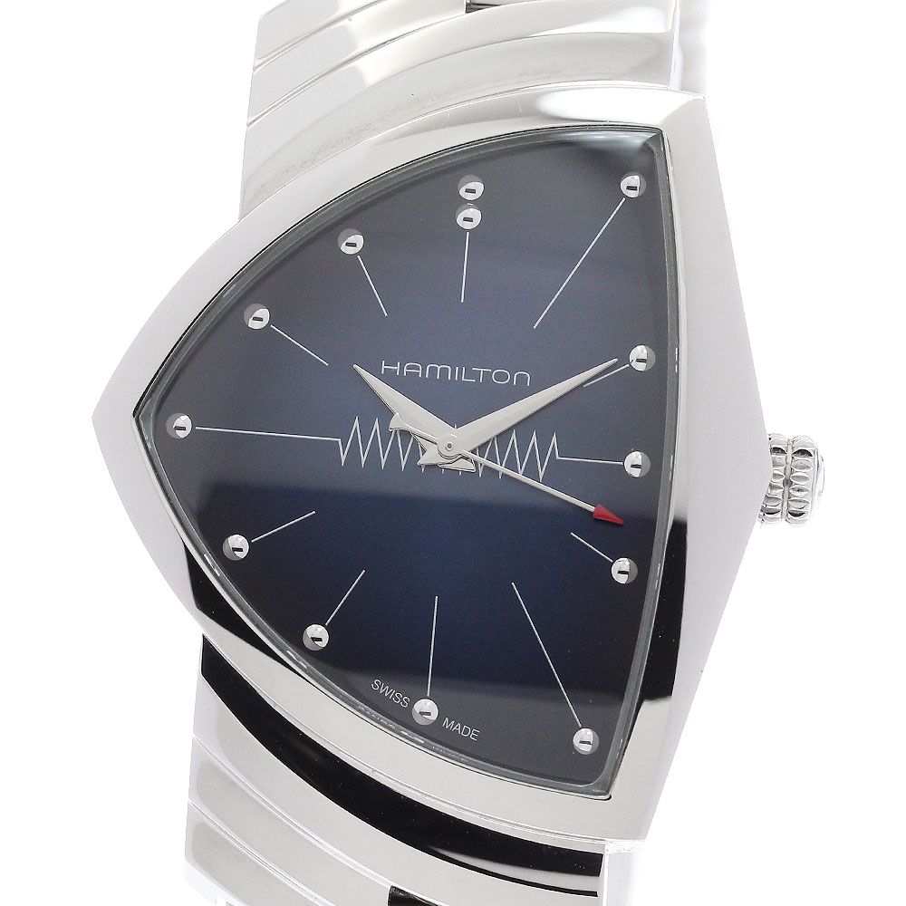 HAMILTON ベンチュラ H244112 クオーツ 腕時計 中古品 ハミルトン ベンチュラ H244112 ブラック メンズ 時計 【中古