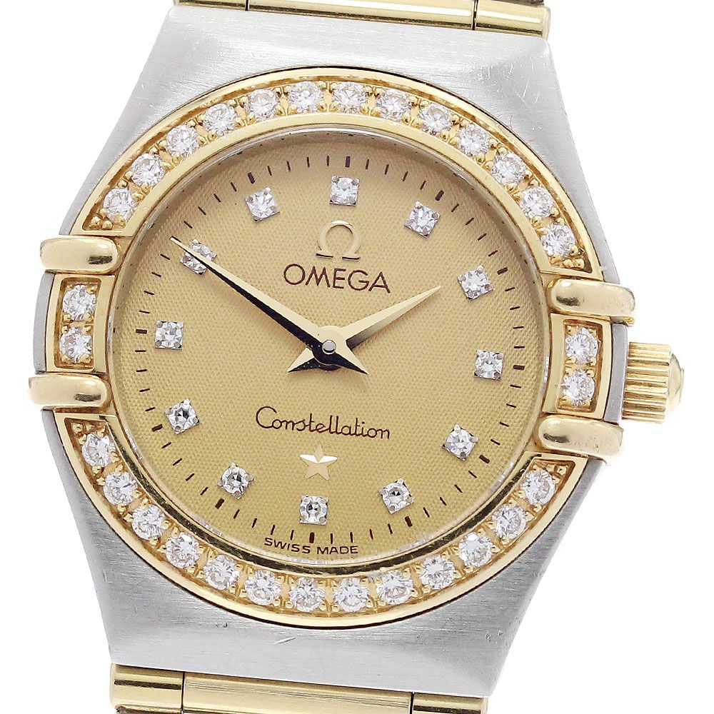 オメガ OMEGA 1267 15 コンステレーション ダイヤベゼル 12 Pダイヤ クォーツ レディース 内 き_934449