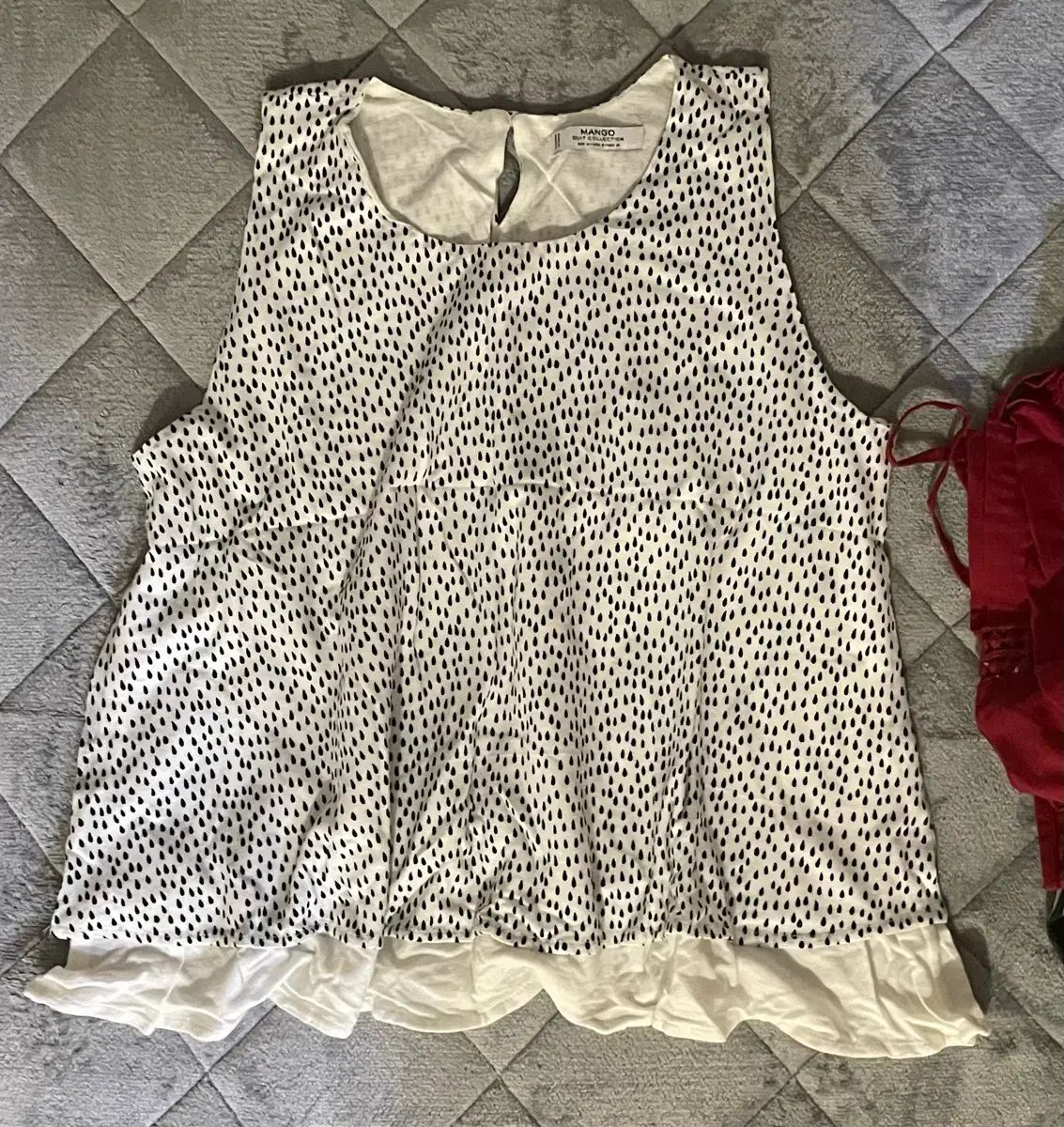 MANGO 水玉 ノースリーブ ブラウス M