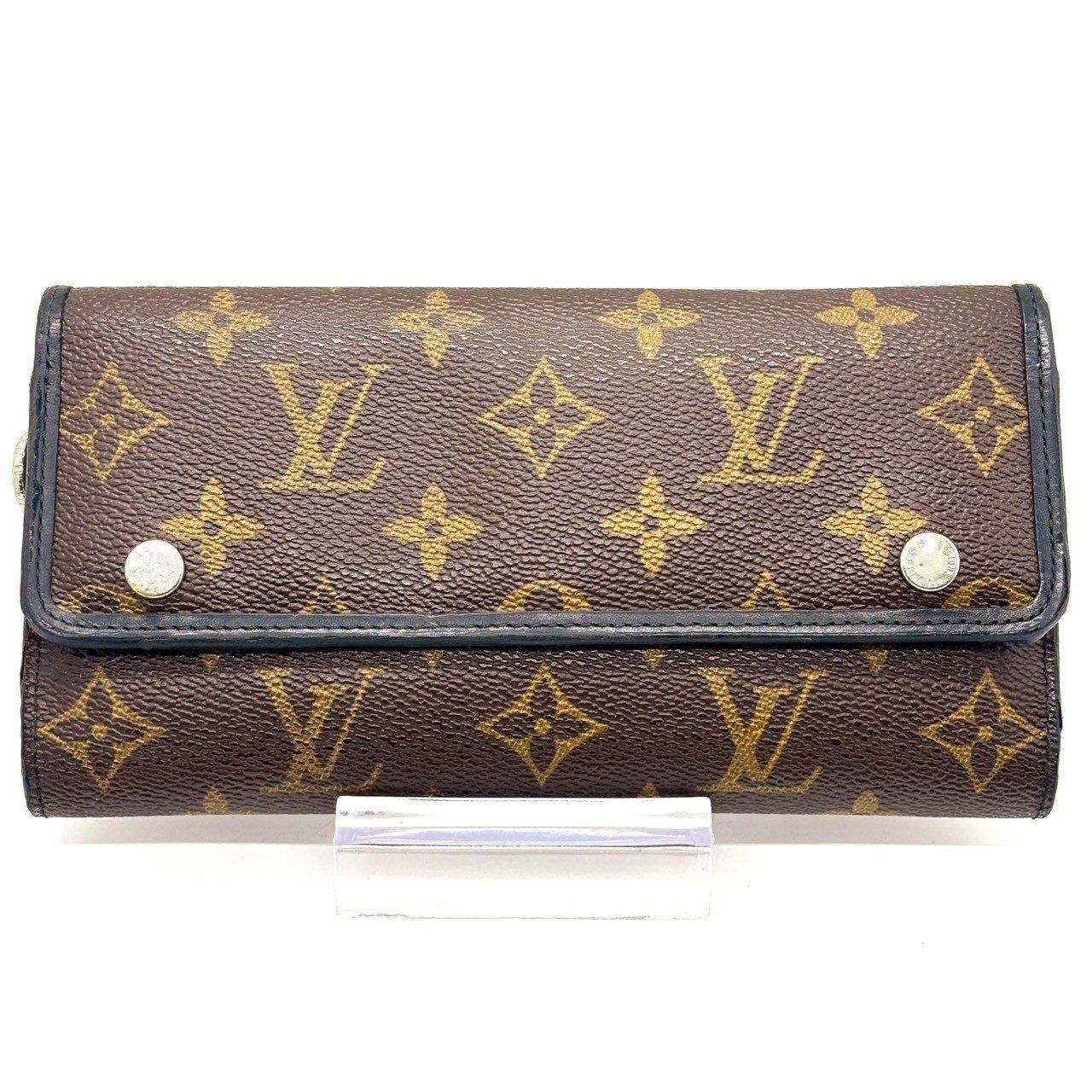 長く使って 評価が上がる LOUIS VUITTON 三つ折り長財布 モノグラムマカサー 10カード チェーン付き ポルトフォイユ ロン 長財布 ルイヴィトン ブラウン