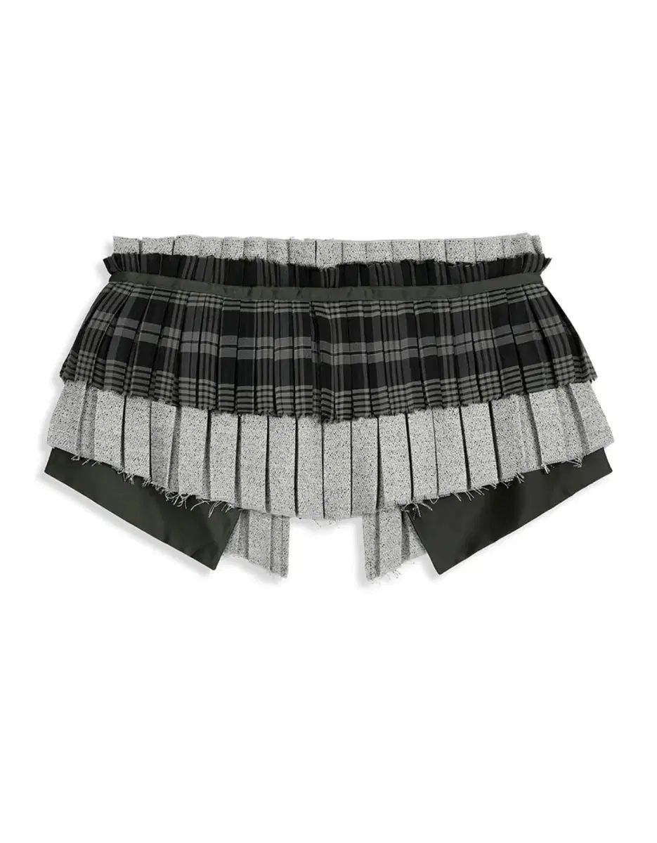 open yy プリーツ レイヤード ポケット ベルト カーキ